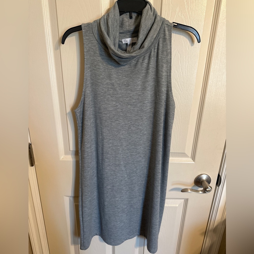 Leith Women’s Cowl Neck Sleeveless Shift Dress, Gray, Large, NWOT